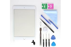 E SOUL Blanc Kit de Remplacement d'écran Pour iPad mini 3 Écran tactile Numériseur Panneau Avant Vitre Réparation de lentille (inclus puce IC) avec Outils et Adhésif