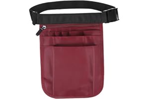 SHINHERYEE Krankenschwester Tasche, Arbeitstasche Damen Gürteltasche Arbeit, Krankenschwester Gürtel Tasche, Verstellbarer Hüftgurt mit Mehreren Fächern, für Schere Pflegeset (1 burgunderrot, M)