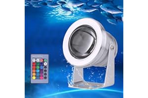 EECOO IP67 Waterproof Submersible Spot light, RGB Color Change Landscape Lamp, Underwater Rotatable Pond Lights With Remote for Aquarium Fish Tank Garden Fountain Pond Pool Decor Spotlight, 12V