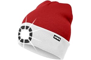 ATNKE LED Cappello Illuminato Berretto,USB Ricaricabile Cappello da Corsa 4 LED Impermeabile Luce Invernale Calda Lampada Frontale Regali per Uomo e Donna