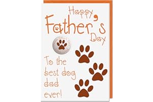 AK Giftshop Fathers Day Card From The Dog For Dad With Badge