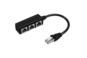 Sangcca RJ45 1 Port Male to 3 Female Ports Ethernet Splitter Cable RJ45 Compatible with Cat5/Cat5e/Cat6/Cat7, Network Extension for ADSL, Switch, Router, Stable Transmission