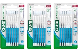 Brossette interdentaire GUM BI-DIRECTION, 6 unités, bleu clair 0,9mm, Lot de 3 (3 x 6 unités)