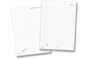 ‎SLEECOM 2er Notizblock Set in DIN A5 I 50 Blatt I Notizen und Gedankensammler, kariert liniert I Schreibblock zum Abreißen für Büro Arbeit Zuhause I dv_505