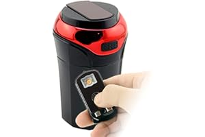STOREBAO Posacenere per auto con accendino accendisigari removibile e luce blu LED e coperchio, USB ricaricabile e portatile (Classico Rosso)