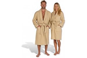 BOSKIMO Albornoz de Baño Unisex 100% Algodón OEKO-TEX – Bata para Hombre y Mujer – Rizo Americano 420 gsm – Suave y muy Absorbente