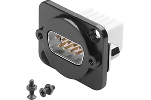 QIANRENON DB9 Panel Montage Lötfreier Anschluss Kompakter DB9 Stecker auf 9Pin Crimp Klemme Bulkhead Mount Serieller Adapter D-SUB 9Pin Lötfrei Plug, mit Butt Screw Löcher, für RS232/RS485/RS422