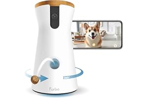 Furbo 360° Dog Camera [BASIC CAMERA]: Pet Monitor w/App, Rotating 360° View, Colour Night Vision, Auto-Tracking, Treat-toss, Barking Alert. Loved by millions of pet parents worldwide