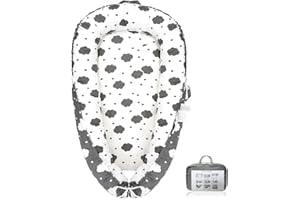 LQIKARL Baby Nest Pod for Newborn, Baby Lounger for 0-24 Months Baby Boys Girls, 100% Cotton Breathable Detachable Portable Infant Lounger, Baby Essentials for Newborn Baby Gifts