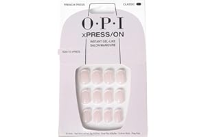 OPI xPRESS/ON Press On Nails & Cuticle Oil, 30 Pcs Reusable False Nails with up to 14 Days of Wear, Deeply Nourishing Cuticle Oil, Gel-Like Salon Manicure, Nude Nail Polish
