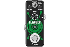 Amuzik Flanger Guitar Pedal for Analog Flanger Guitar Effect Pedals Classic Metallic Sounds Flanger Effects 2 Modes Filter&Normal with Mini Size Ture Bypass