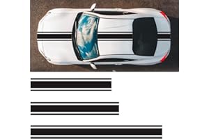 Adesivi Strisce Da Corsa in Vinile, MoreChioce 3 Pezzi Adesivi Per Cofano Auto Adesivi Strisce Sportive Per Tetto Strisce Adesivi Grafici Adesivi Strisce Decorative Per Auto Impermeabili,#A