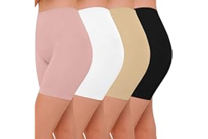 AURUZA 4pcs Anti Chafing Shorts Women, Seamless Slip Shorts Comfortable Chub Rub Underwear for Dresses Skirts Running Cycling Walking Yoga Everyday Wear