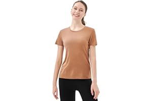Merino Protect 100% Merino Wolle Shirt Damen Kurzarm Rundhals Wolle Unterhemd Geruchsresistenz Funktionsunterwäsche Reisen Wandern Merinowolle Unterwäsche