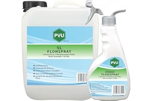 Pvu Floh Spray 5L + 500ml - Langzeitwirkung gegen Flöhe & Tierflöhe Innen und Außen auf Wasserbasis