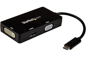 StarTech.com Adaptateur multiport USB-C - 3 en 1 - USB Type-C vers HDMI DVI ou VGA (CDPVGDVHDBP)