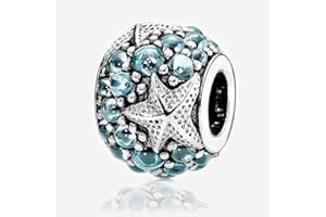 PANDOCCI 2016 Sommer-Charm-Anhänger mit Seestern und Zirkonia, 100% 925 Sterlingsilber, für Pandora-Armbänder
