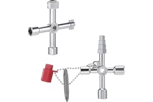 CHANRAINGYEE 2 szt. kluczy kwadratowych, 4-drożny wielofunkcyjny klucz trójkątny, klucz uniwersalny, klucz kątowy, klucz trójkątny, do wody, licznika prądu, grzejników, gazomierzy, wind (2)