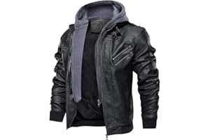 KAGAYD Veste Moto Homme Homologué Hiver Hiver Cuir Motard Veste Cuir Homme Noir Biker Automne Plus Velours Moto Veste Moto Cuir Blouson Moto Hiver À Capuche Hiver Mode Manteau Moto Blouson Homme Cuir