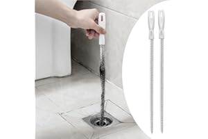 YUR1HELP 45cm Flexible Abfluss Reinigungsbürste, Haare Entferner Abflussbürste Rohrbürste mit Nylon Borsten für Reinigung Drain Ablaufrohr Waschbecken Ablauf Küche Spüle Bad Wanne (2-er Pack)