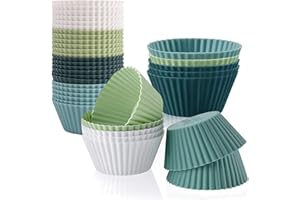 UV STYLISH 24 pirottini riutilizzabili per muffin in silicone mini, stampi standard in silicone, antiaderente, senza BPA, per torte, crema e budino