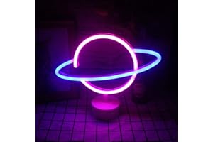 Wanxing Luce al Neon Rosa e Blu Del Pianeta Con Lampada Da Tavolo Piccola a Luce Notturna Di Base
