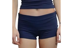 OWEGVIA Knit Shorts for Women Y2k Slim Yoga Shorts Casual Solid Color Fold Over Low Waist Lounge Shorts Bottoms Booty Short