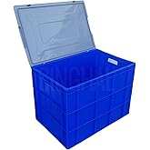 SINGHAL Plastic Crate with Lid, 400x300x200 MM Multipurpose Heavy Duty ...