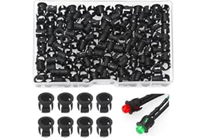 Lyeteung 150 Pièces 5mm Support de Diode LED, Douilles Lampe LED en Plastique Noir, LED Encastrable Clip de Montage Support, Support de Diode de Douille de Lampe en Plastique