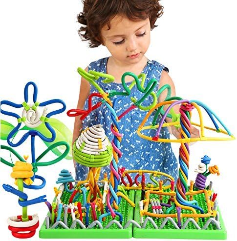 KidzCo Wave Links, Construction Toy, Innovative Multifunctional Creative Building Set with wooden parts, 107 pcs.