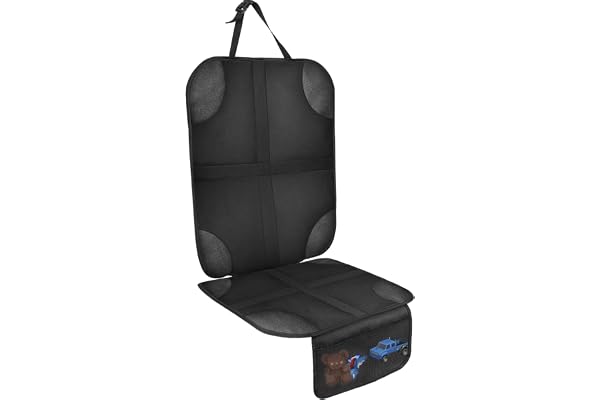 AiQInu Protection Siege Voiture/Auto pour Enfant Compatible Imperméable et Antidérapant avec 2 Poches de Rangement pour SUV, Berline, Coffre, en Cuir Et Tissu