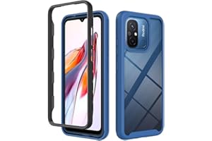 COMAKU Funda para Xiaomi Redmi 12C Carcasa, Híbrida Robusta PC Back + Flexible TPU Bumper de Doble Capa Antigolpes Carcasa - Azul