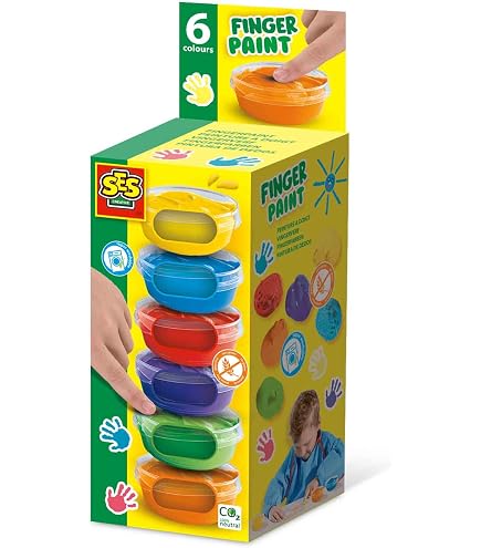 SES Creative Peinture à doigts My first : 4 pots de 150 ml : Couleurs primaires pas cher SES Creative Peinture à doigts My first : 4 pots de 150 ml : Couleurs primaires pas cher