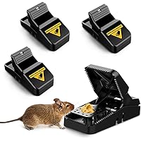 Profi Mausefalle, 4 Stück Mäusefalle Wiederverwendbar,Rattenfalle Einfaches Hygienisch in Haus Garten Drinnen Draußen