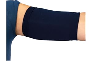 Linphelle Protector PICC Brazo en Microfibra - Cubre PICC Line Transpirable y Cómodo, Ideal como Protector Cateter Picc, Medidor De Glucosa, Tattoos y Heridas, Azul, Tamaño Medio