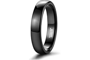 Zakk Anillos para mujer y hombre negro de tungsteno estrecho pulido anillo de compromiso anillos de pareja 2mm 4mm 6mm 8mm
