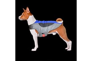 WNING Manteau pour Chien Veste Chaude d'hiver Coupevent Sport Vêtements Combinaison de Ski pour Chien Convient Sport en Plein air Gilet avec Lumière LED, Convient pour Petit Moyen Grand Chiens