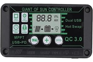 Solcellsregulator, 10A-100A Solar Charge Controller MPPT 12V/24V Charge Controller Dubbel USB Auto Solcell Panel Charge Regul