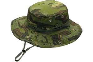 CIYUHOME Chapeau Camo Boonie pour Hommes Femmes, Chapeaux de Seau à Bord Large Tactique Militaire, upf50 + Bonnet de Soleil de la Jungle pour la pêche de la Chasse au Safari