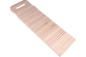 OUNONA - Lavabo de madera maciza para lavadero anticuado y antideslizante, para limpieza