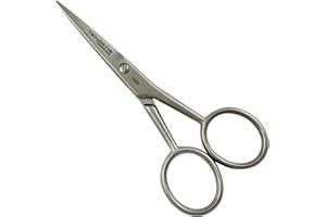 Tenartis 167 Ciseaux Barbe et Moustache 10 cm Acier Inox avec Etui en PVC - Fabriqué en Italie