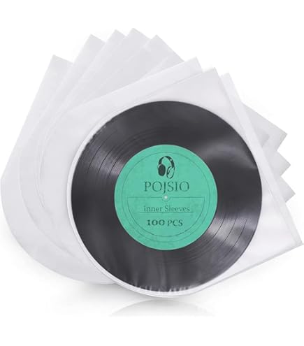 Rock On Wall - Pochettes Souples Transparentes Pour Disques Vinyles 33T/12" - Lot De 100 - Plastique Recyclé - Protection Optimale