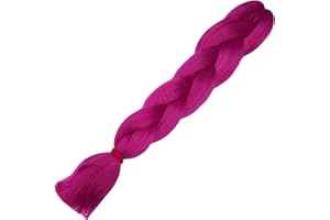 weWelle Extensiones Pelo 100% Kanekalon Jumbo | Fucsia Oscuro - III Pink | Pack 1 ud. 24’’ 60 cm 100 gr. | Cabello Sintético Trenzas Africanas Suave y Duradero.