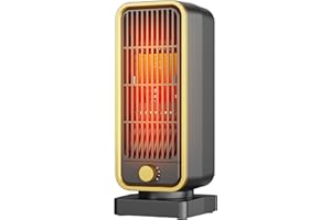 DDHTSAL Calefactor Bajo Consumo - 900W PTC Calefactor Baño,3 Modos,Protección contra Sobrecalentamiento/Vuelco,Calentador Bajo Ruido,Heater para Sala de Estar Dormitorio Oficina Estudio,Ligero Portátil