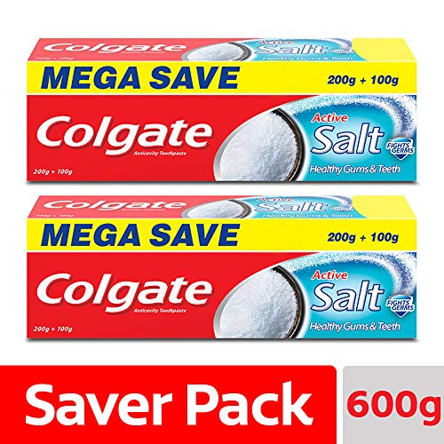 Colgate Active Salt Toothpaste, 300gm Saver Pack (Pack of 2)