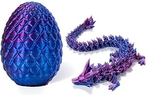 BZQCPLX 3D Dragon Egg Articulating Gemstone,Crystal Dragon Figurine,3D Printed Dragons,Articulated Dragon,Removable Mystery Dragon Egg Toy Dragon,for Kids and Adults Home Decor Desk Decor (B)