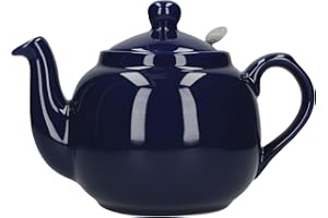 London Pottery Farmhouse dzbanek na luźne liście, ceramiczny, kobaltowy niebieski, 4 filiżanki (1,2 l)