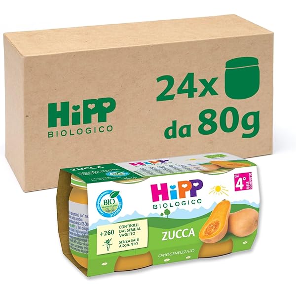 Omogeneizzato Zuccha Biologico HiPP - Confezione Da 2x80g, Alimento Per Neonati