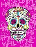 Sun and Surf - Toalla de playa con diseño de calavera decorada con flores (140 x 180 cm)