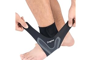 Coogime 2 st stöd för ankel, fotbollsvristband, justerbar ankelskydd, bandage för plantar fascit, sportvristband för påfrestn